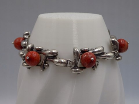 Stara srebrna damska bransoletka KORALOWIEC - srebro 925 VINTAGE biżuteria