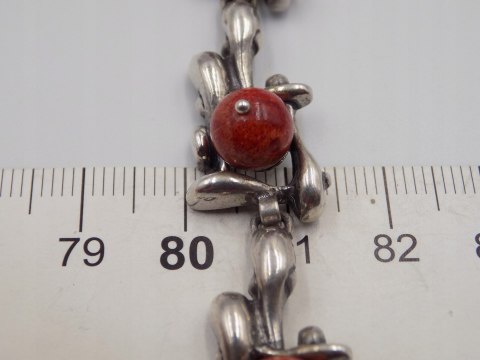 Stara srebrna damska bransoletka KORALOWIEC - srebro 925 VINTAGE biżuteria