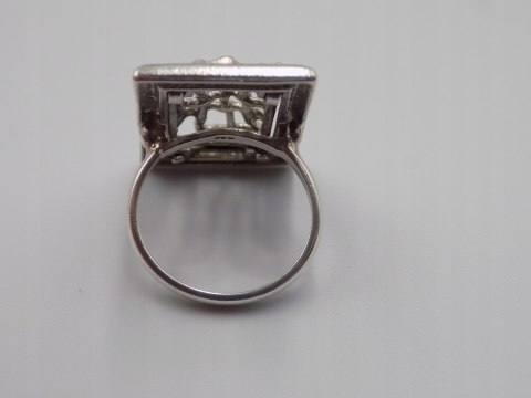 Stary damski srebrny ażurowy pierścionek roz. 10 srebro VINTAGE biżuteria