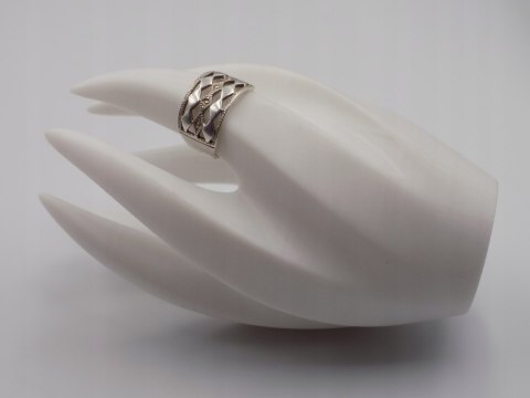 Stary damski srebrny ażurowy pierścionek roz. 19 srebro VINTAGE biżuteria