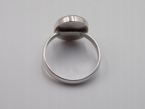 Stary damski srebrny pierścionek ONYKS czarny r.22 srebro VINTAGE biżuteria