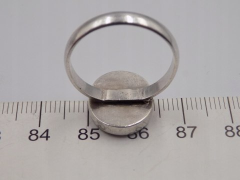 Stary damski srebrny pierścionek ONYKS czarny r.22 srebro VINTAGE biżuteria