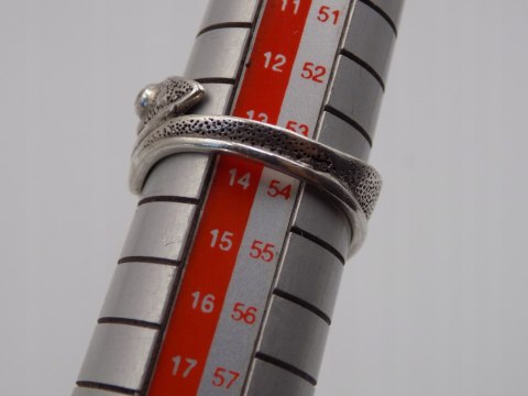 Stary srebrny damski autorski pierścionek/obrączka r. 13/14 srebro VINTAGE