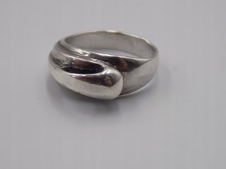Stary srebrny damski autorski pierścionek/obrączka r.14 srebro 925 VINTAGE