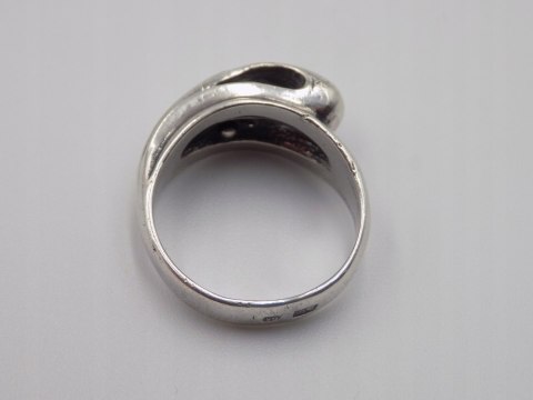 Stary srebrny damski autorski pierścionek/obrączka r.14 srebro 925 VINTAGE