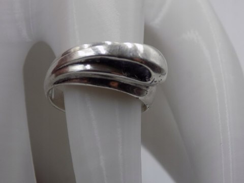 Stary srebrny damski autorski pierścionek/obrączka r.14 srebro 925 VINTAGE