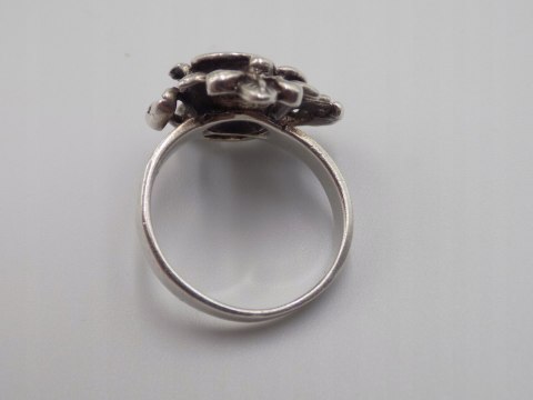 Stary srebrny damski pierścionek RÓŻA roz.12-srebro 925-biżuteria VINTAGE