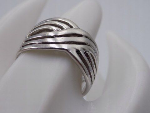 Stary srebrny damski pierścionek obrączka ażurowa r. 22 srebro 925 VINTAGE