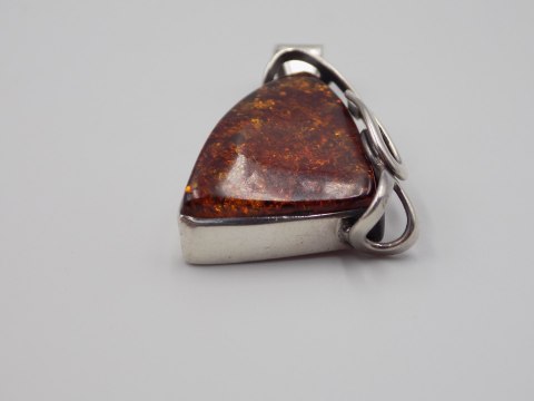 Stary srebrny damski wisiorek/zawieszka BURSZTYN srebro VINTAGE biżuteria