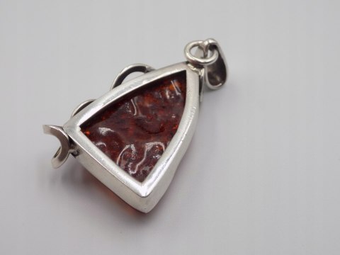 Stary srebrny damski wisiorek/zawieszka BURSZTYN srebro VINTAGE biżuteria