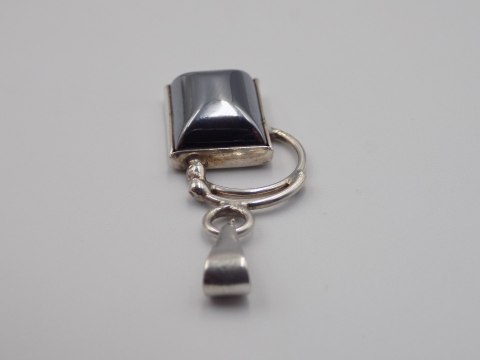 Stary srebrny damski wisiorek/zawieszka HEMATYT srebro biżuteria VINTAGE