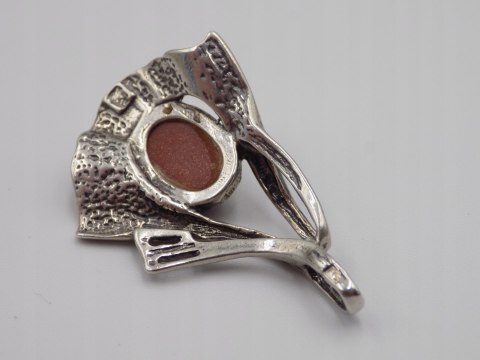 Stary srebrny damski wisiorek/zawieszka PIASEK PUSTYNI oksyda VINTAGE