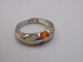 Stary srebrny pierścionek AKRYL cyrkonie roz.12 srebro biżuteria VINTAGE