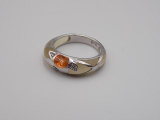 Stary srebrny pierścionek AKRYL cyrkonie roz.12 srebro biżuteria VINTAGE