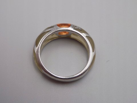 Stary srebrny pierścionek AKRYL cyrkonie roz.12 srebro biżuteria VINTAGE