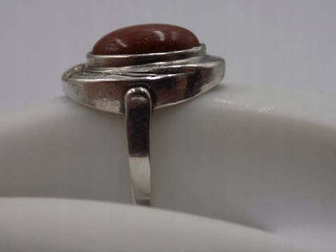 Stary srebrny pierścionek PIASEK PUSTYNI cyrkonie roz.14 biżuteria VINTAGE