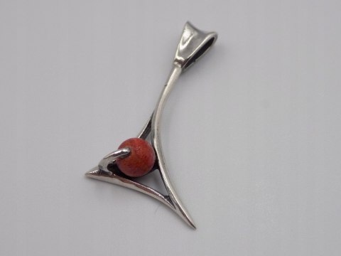 Stary, srebrny, wisiorek/zawieszka KORALOWIEC srebro 925 VINTAGE biżuteria