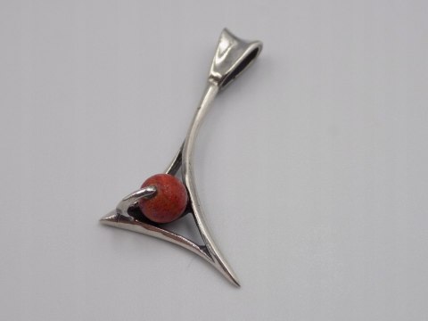 Stary, srebrny, wisiorek/zawieszka KORALOWIEC srebro 925 VINTAGE biżuteria