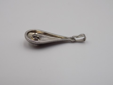 Stary srebrny wisiorek/zawieszka ZŁOCENIE CYRKONIA srebro VINTAGE biżuteria