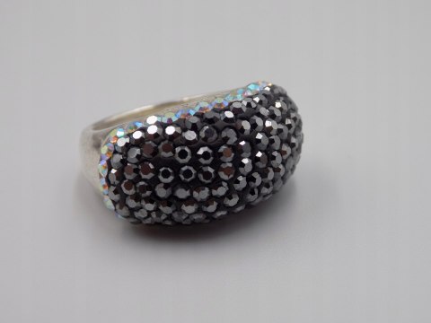 Bajeczny damski srebrny pierścionek CYRKONIE roz. 18/19 srebro 925 VINTAGE