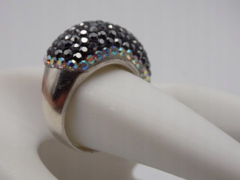 Bajeczny damski srebrny pierścionek CYRKONIE roz. 18/19 srebro 925 VINTAGE