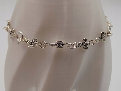 Piękna, srebrna, damska bransoletka - ANIOŁKI srebro 925 biżuteria