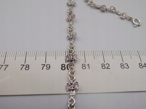 Piękna, srebrna, damska bransoletka - ANIOŁKI srebro 925 biżuteria