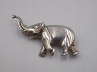 Piękna, stara, damska, srebrna broszka - SŁOŃ srebro 925 VINTAGE biżuteria