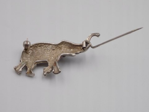 Piękna, stara, damska, srebrna broszka - SŁOŃ srebro 925 VINTAGE biżuteria