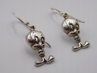 Piękne, damskie, dziecięce, srebrne kolczyki TWETTY srebro 925 biżuteria