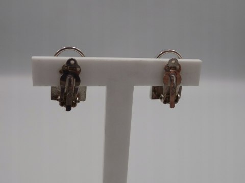 Piękne, stare, srebrne klipsy BURSZTYN - srebro 925 - VINTAGE biżuteria