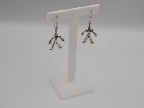 Piękne, stare, srebrne kolczyki PAJACE ruszające się - srebro - biżuteria