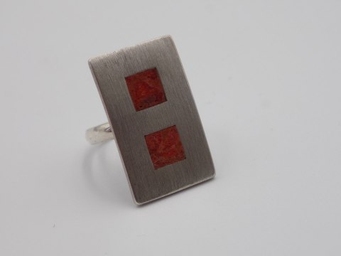 Piękny,stary, srebrny, damski pierścionek KORALOWIEC roz. 10 srebro VINTAGE