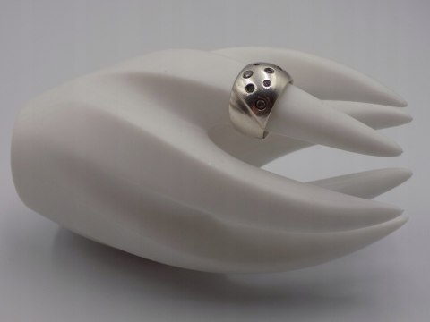 Srebrny, damski pierścionek, obrączka CYRKONIE roz. 15 srebro 925 biżuteria