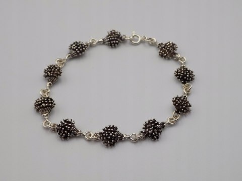 Stara piękna srebrna damska bransoletka JEŻE- srebro 925 VINTAGE biżuteria