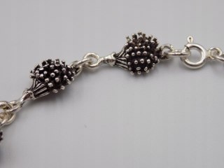 Stara piękna srebrna damska bransoletka JEŻE- srebro 925 VINTAGE biżuteria