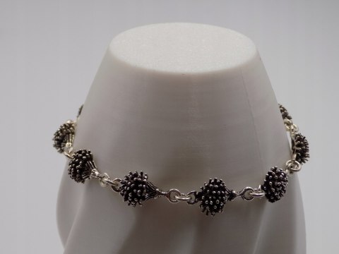 Stara piękna srebrna damska bransoletka JEŻE- srebro 925 VINTAGE biżuteria