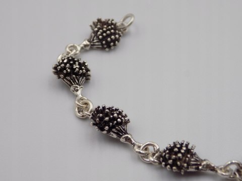 Stara piękna srebrna damska bransoletka JEŻE- srebro 925 VINTAGE biżuteria