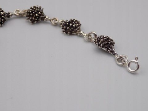 Stara piękna srebrna damska bransoletka JEŻE- srebro 925 VINTAGE biżuteria