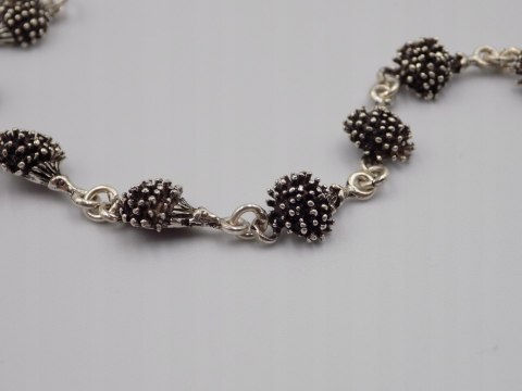 Stara piękna srebrna damska bransoletka JEŻE- srebro 925 VINTAGE biżuteria