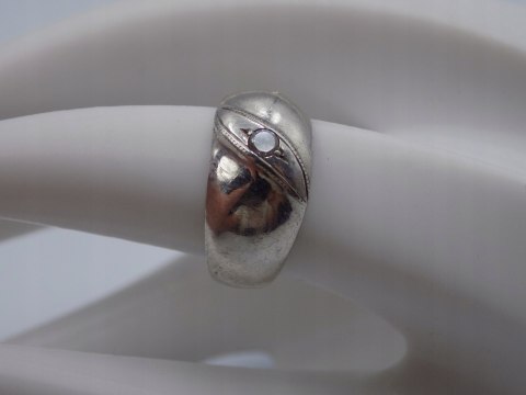 Stary damski srebrny pierścionek CYRKONIA roz. 12 srebro VINTAGE biżuteria