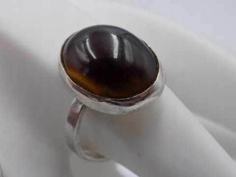 Stary damski srebrny pierścionek TYGRYSIE OKO roz. 21 srebro VINTAGE