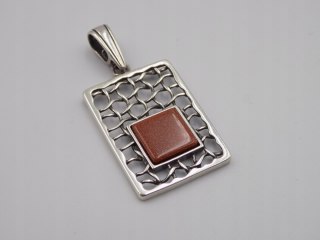 Stary damski wisiorek/zawieszka PIASEK PUSTYNI srebro 925 VINTAGE biżuteria