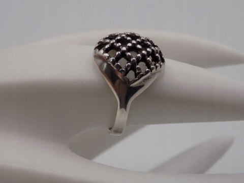 Stary, piękny, ażurowy srebrny pierścionek roz. 15 srebro VINTAGE biżuteria