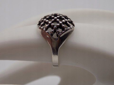 Stary, piękny, ażurowy srebrny pierścionek roz. 15 srebro VINTAGE biżuteria