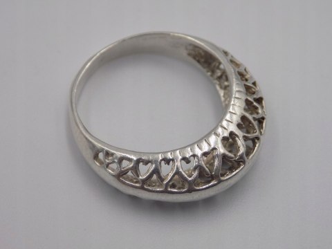 Stary, piękny, ażurowy srebrny pierścionek roz. 17 srebro VINTAGE biżuteria
