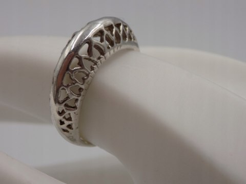 Stary, piękny, ażurowy srebrny pierścionek roz. 17 srebro VINTAGE biżuteria
