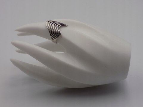 Stary, piękny, ażurowy srebrny pierścionek roz. 18 srebro VINTAGE biżuteria