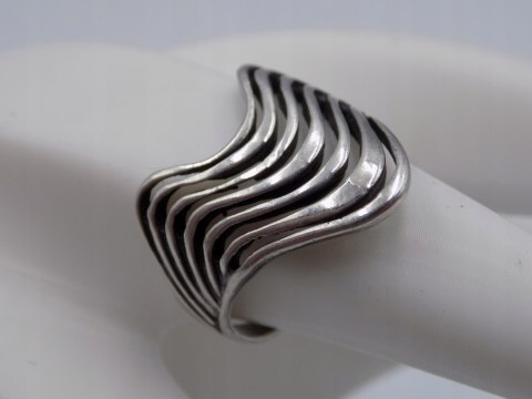 Stary, piękny, ażurowy srebrny pierścionek roz. 18 srebro VINTAGE biżuteria