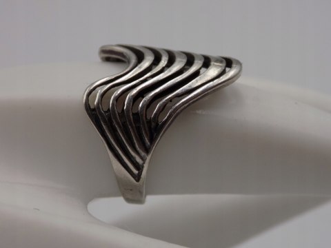 Stary, piękny, ażurowy srebrny pierścionek roz. 18 srebro VINTAGE biżuteria